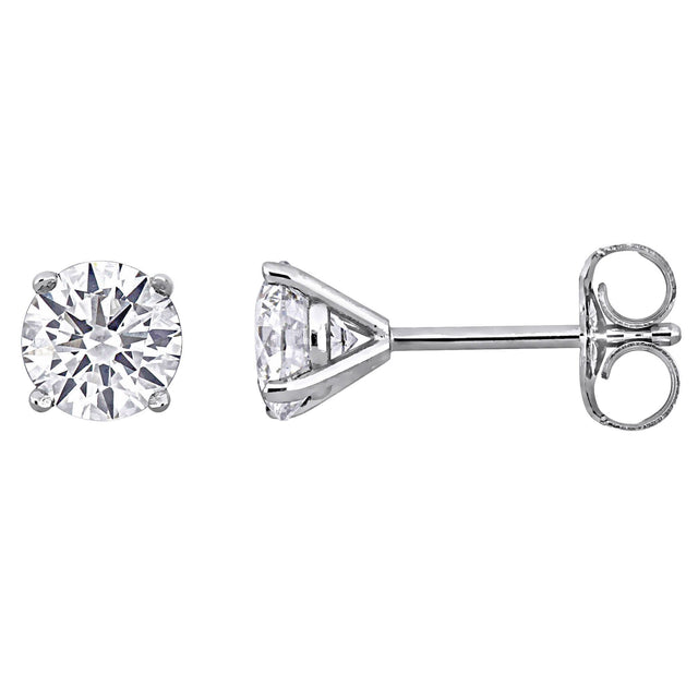 Lab-grown diamond solitaire stud earrings