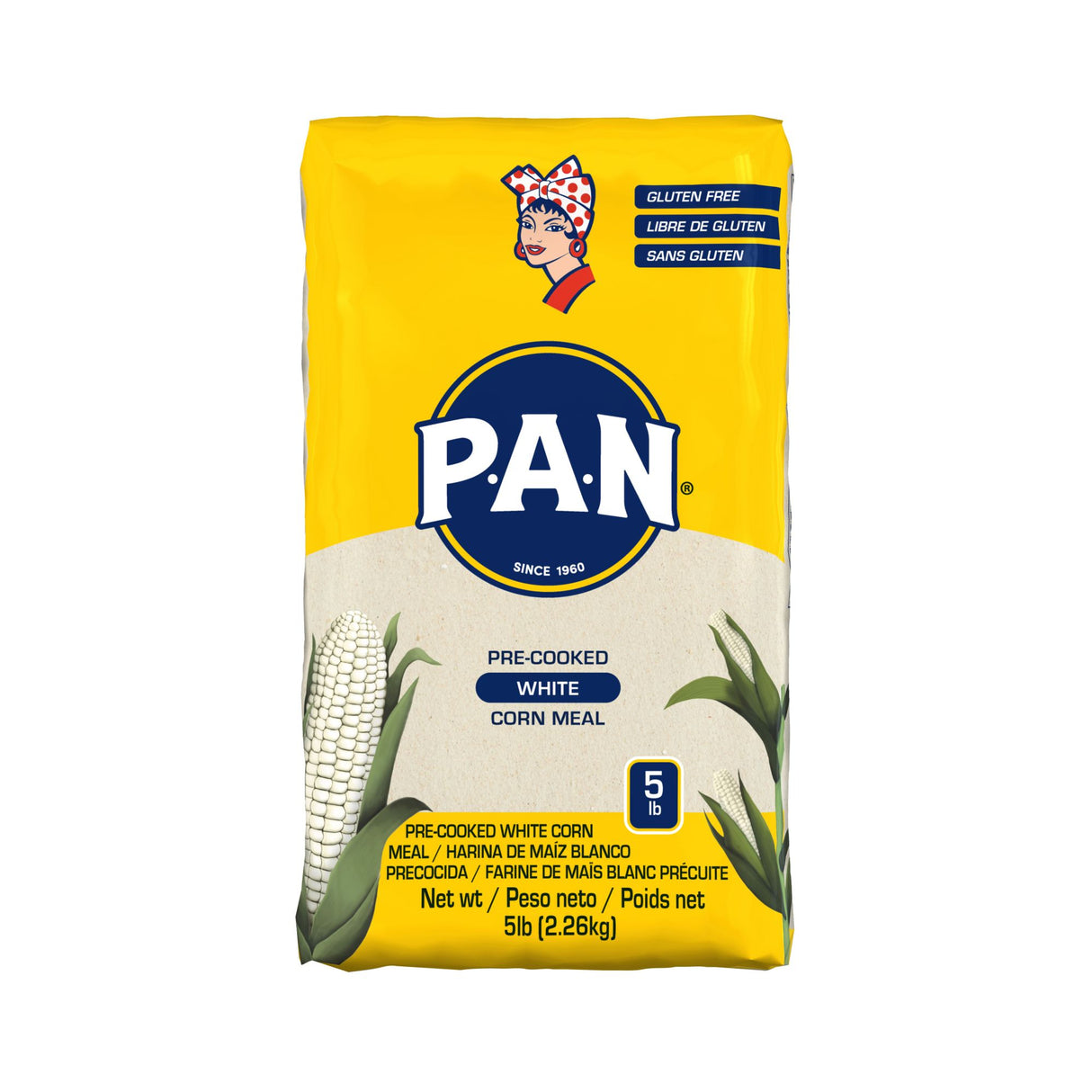 PAN Pre-Cooked White Corn Meal 5lb Bag