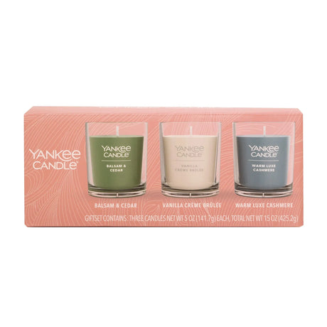 Yankee Candle 3-Pack Holiday Jar Set | Balsam & Cedar, Vanilla CrÃ¨me BrÃ»lÃ©e, Warm Lux Cashmere Yankee Candle