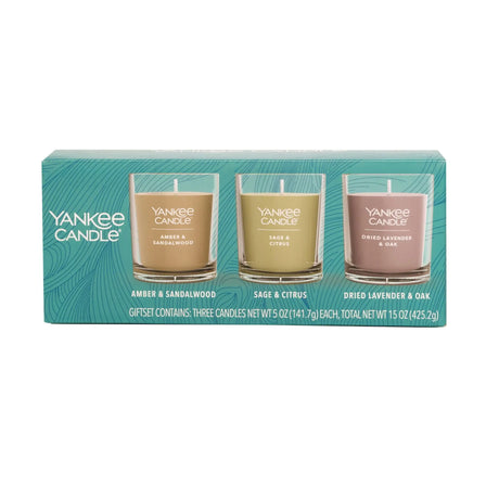Yankee Candle 3-Pack Jar Set | Amber & Sandalwood, Sage & Citrus, Lavender & Oak Scents Yankee Candle