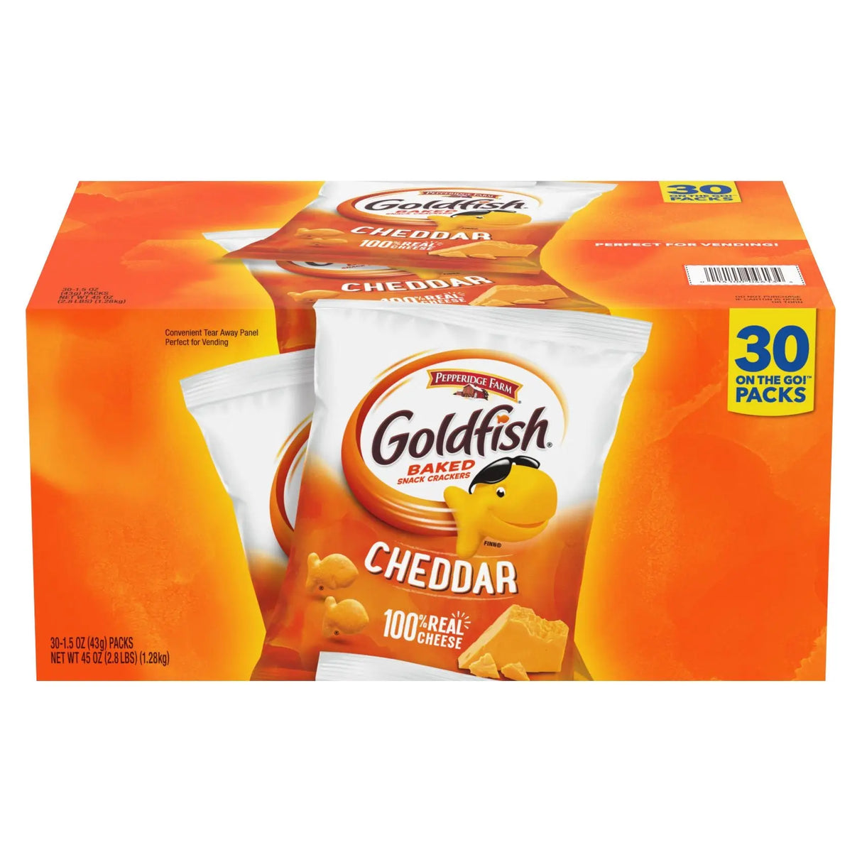 Goldfish Cheddar Crackers Snack Packs (30-Pack, 1.5 oz Each) | Kid-Friendly Crunch Pepperidge Farm
