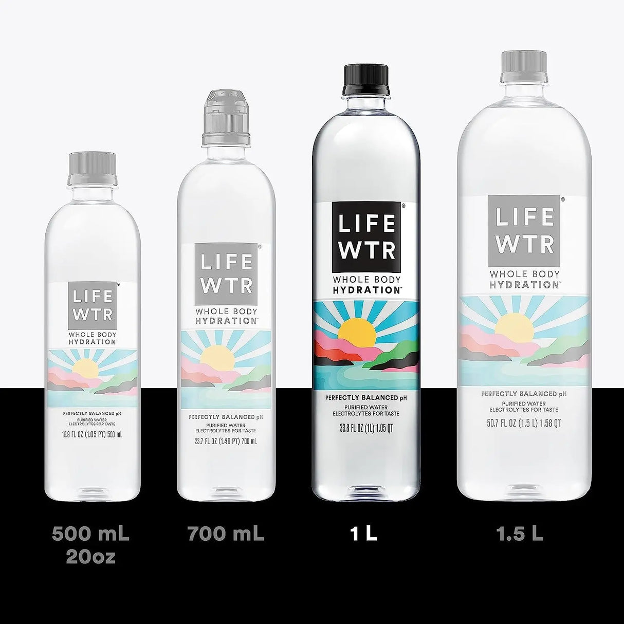 Premium Purified Water, Ph Balanced with Electrolytes, 100% Recycled Plastic Bottles, 33.8 Fl Oz, 1L (Pack of 6)