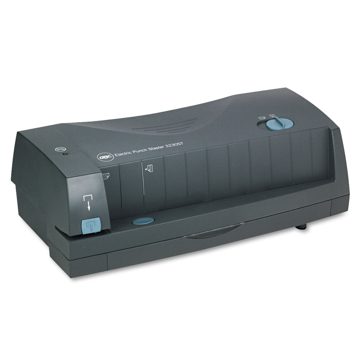 GBC 24-Sheet 3230ST Electric Two- to Three-Hole Adjustable Punch/Stapler, 9/32" Holes, Gray (7704280)