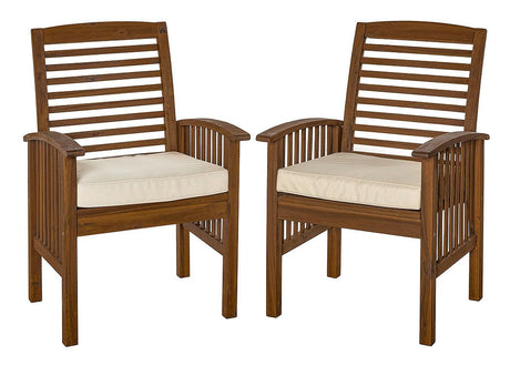 W. Trends Acacia Wood Dining Chairs Dark Brown