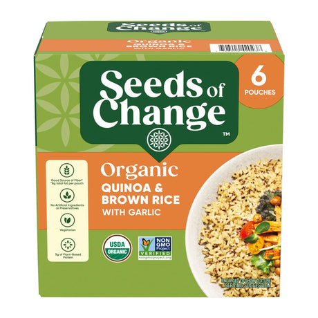 Seeds of Change Quinoa & Brown Rice (6-Pack, 8.5 oz Each) | Organic Garlic Blend Seeds of Change