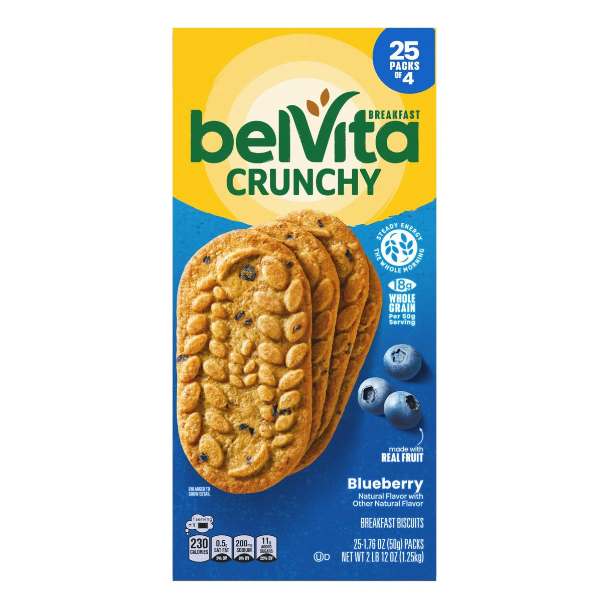 belVita Blueberry Breakfast Biscuits (25-Pack) | Whole Grain Morning Snack Belvita