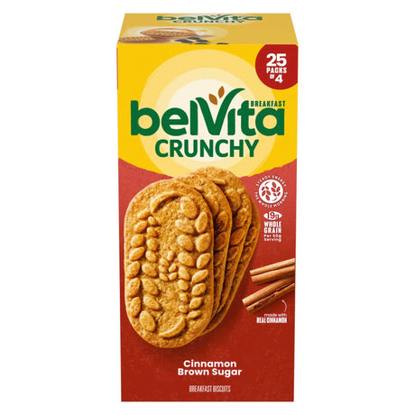 belVita Cinnamon Brown Sugar Biscuits (25-Pack) | Whole Grain Breakfast On-the-Go Belvita