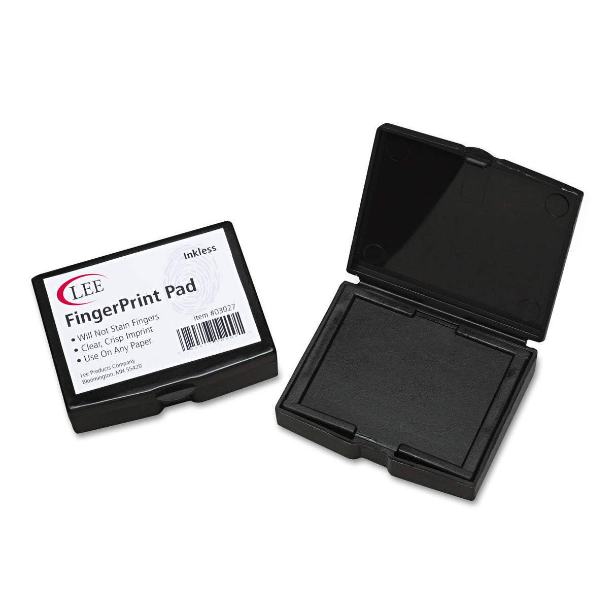 LEE Inkless Fingerprint Pad, 2.25" x 1.75", Black (03027)