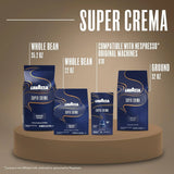 Super Crema Whole Bean Coffee, Medium Espresso Roast, Arabica and Robusta Blend, 2.2 Lb Bag, Package May Vary (Pack of 1)