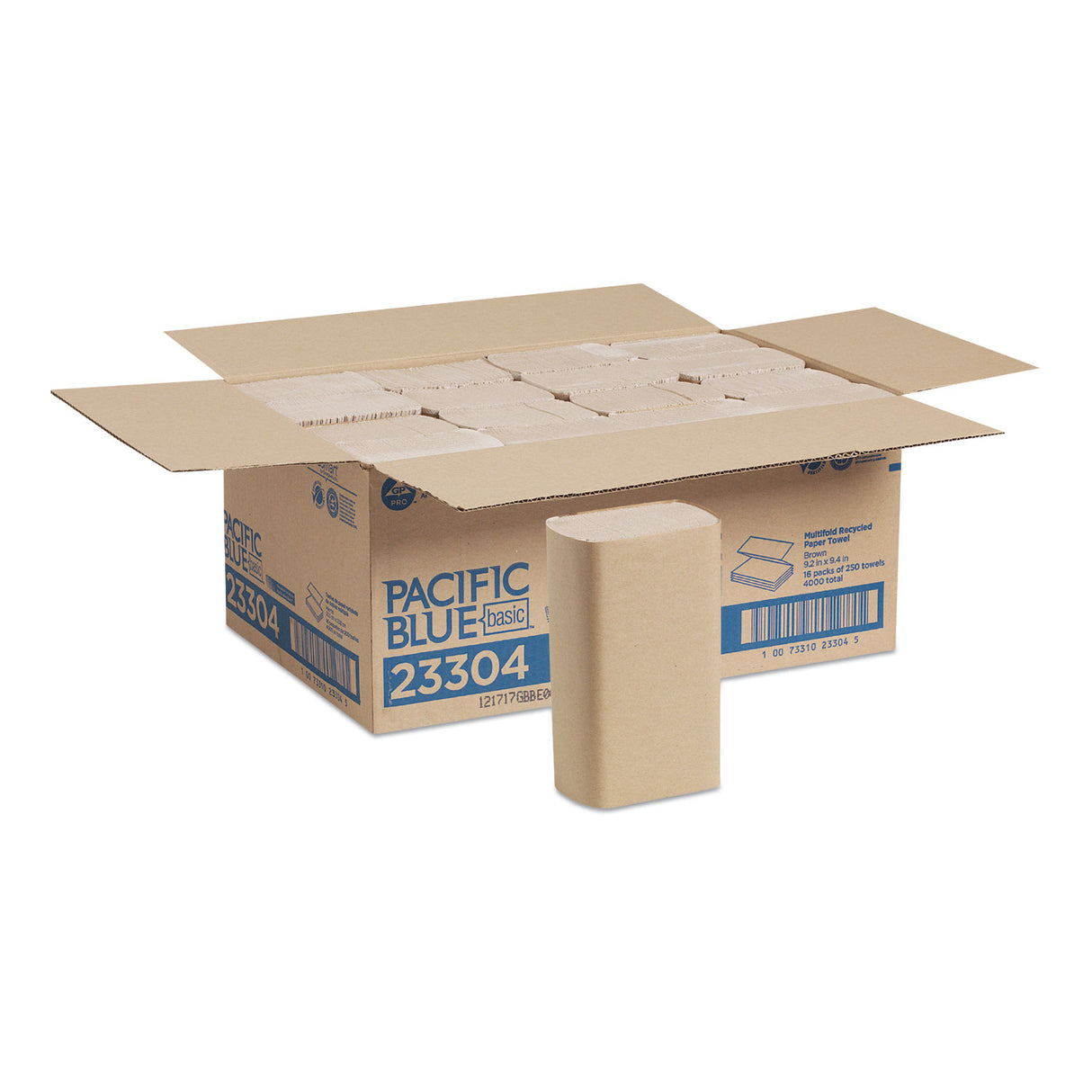 Pacific Blue® Multifold Paper Towels, 1-Ply, Brown, 4,000 Towels (23304)