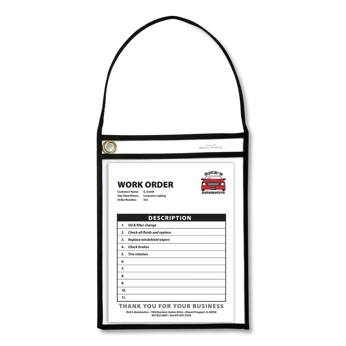 C-Line 1-Pocket Shop Ticket Holder w/Setrap, Black Stitching, 75-Sheet, 9 x 12, 15/Box (41922)