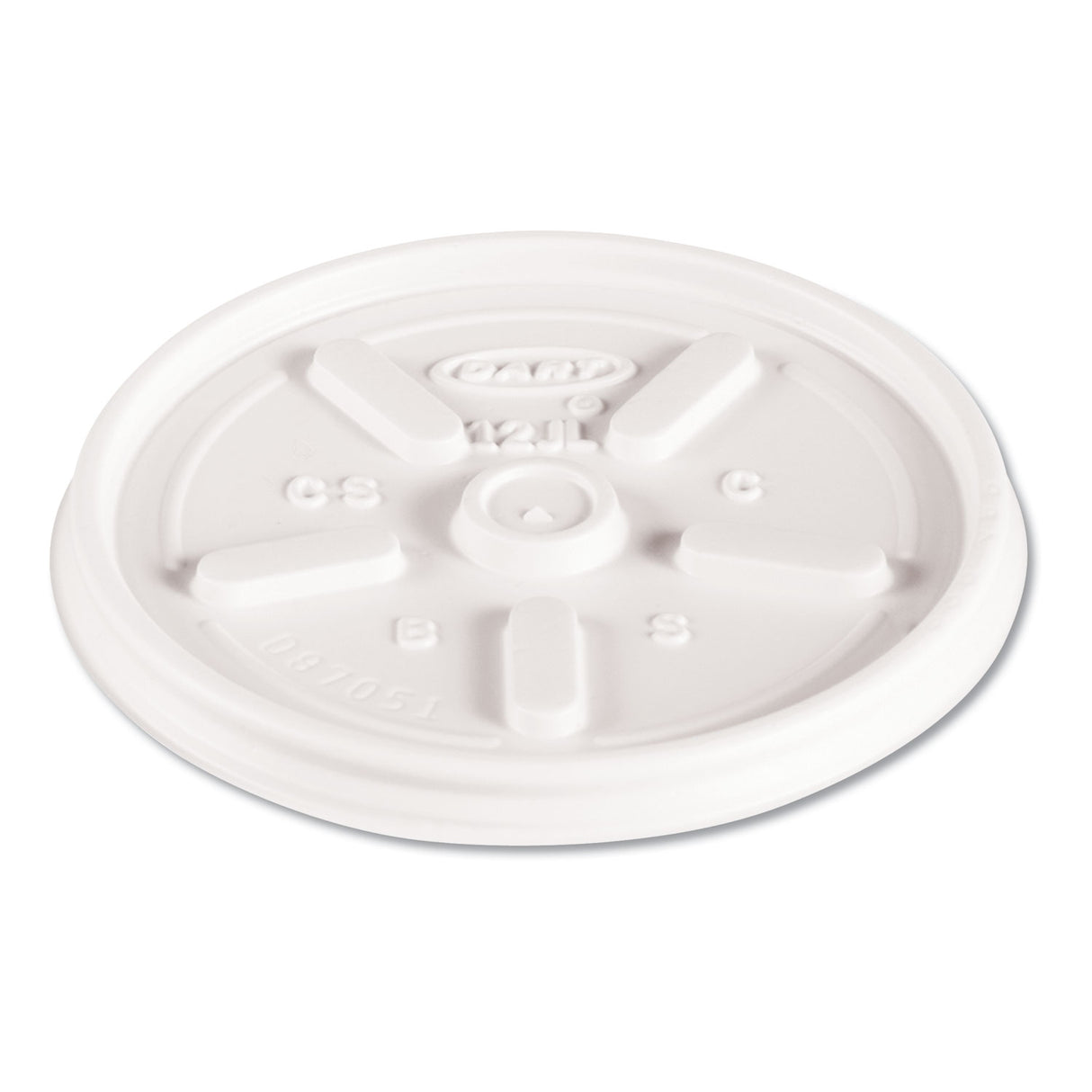 Dart Plastic Lids for Foam Cups, Bowls and Containers, Vented, Fits 6-14 oz, White, 100/Pack, 10 Packs/Carton (12JL)