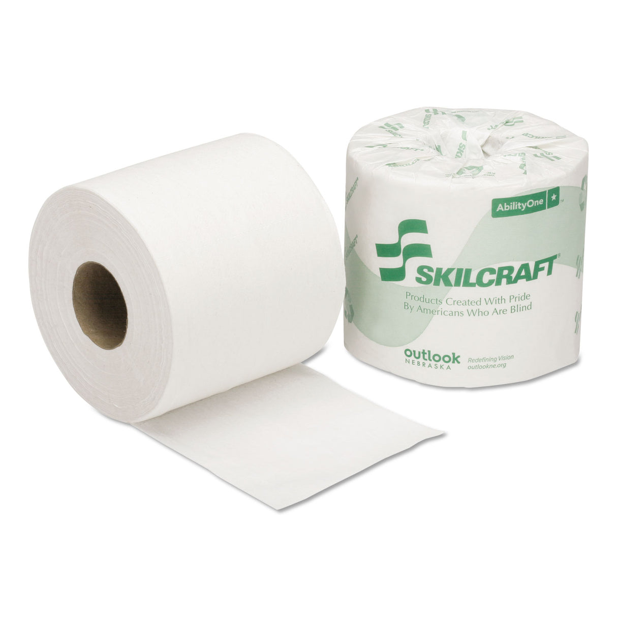 Skilcraft Toilet Paper, 1-Ply, White, 1000 Sheets, 96 Rolls (NSN6308728)