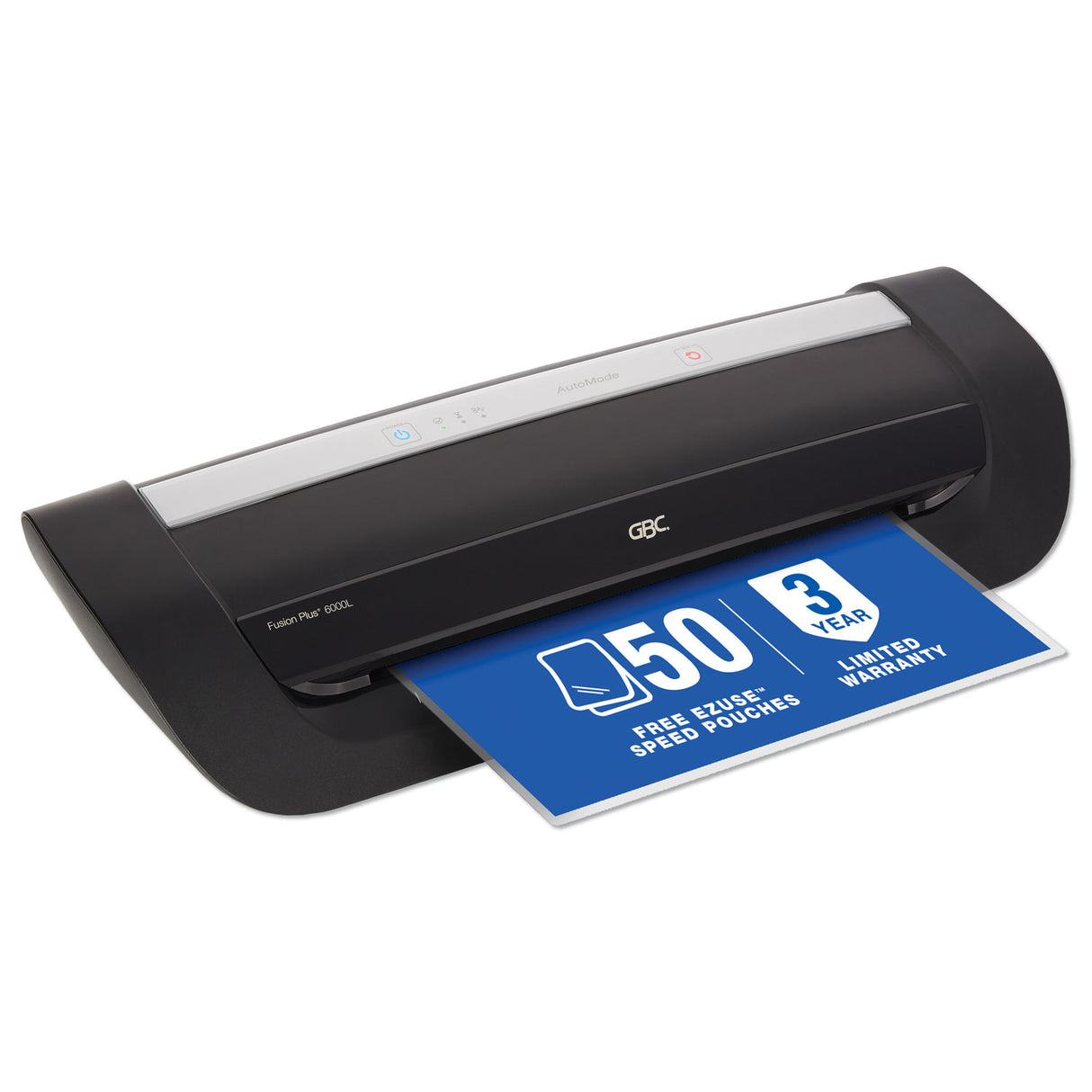 GBC Fusion Plus 6000L Thermal Pouch Laminator, Four Rollers, 12" Max Document Width, 10 mil Max Document Thickness (1703097)