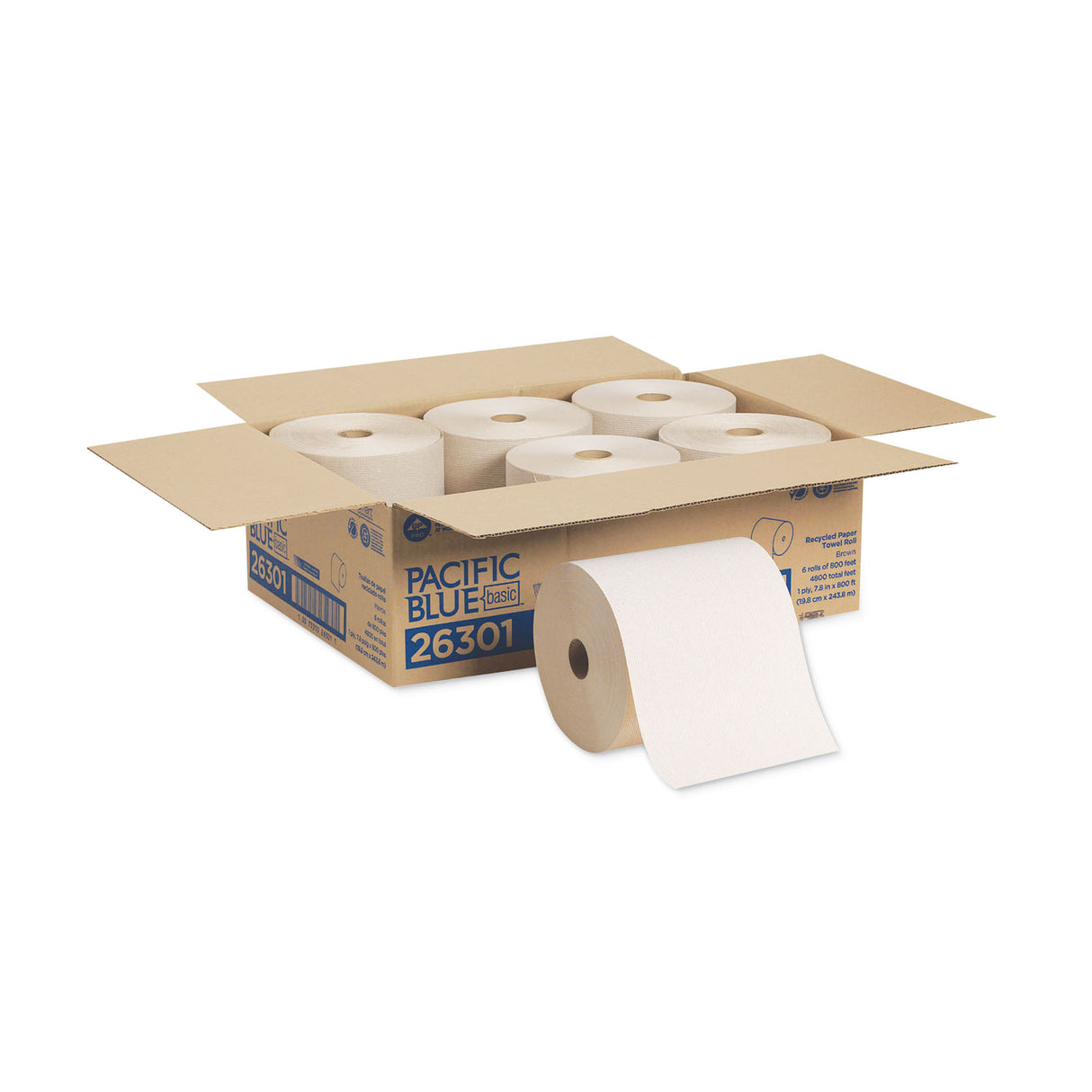 Pacific Blue® Hardwound Paper Towels, Brown, 800-ft., 6 Rolls (26301)