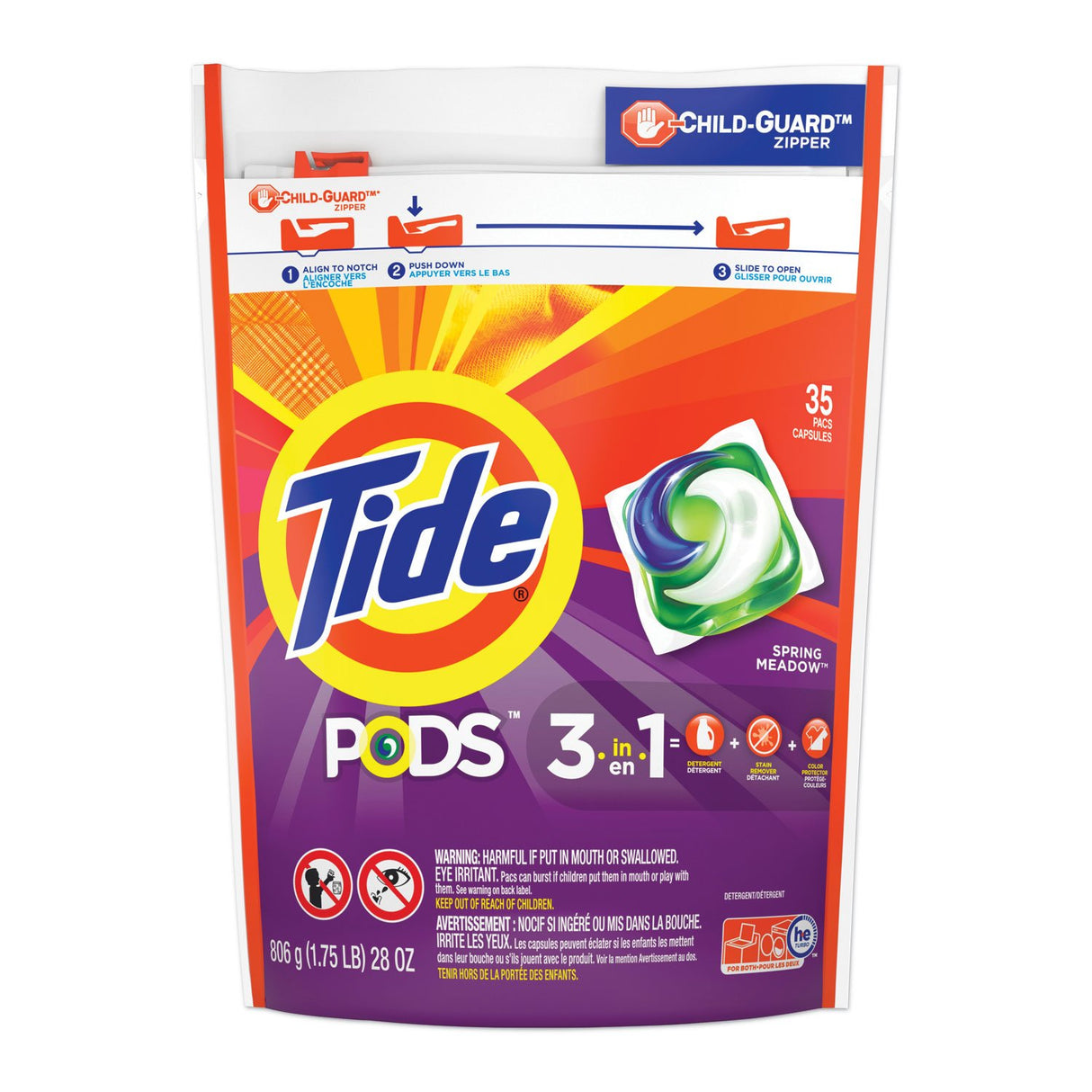 Tide® Pods Laundry Detergent, Spring Meadow, 140 Pods, 4 Packs (93127CT)