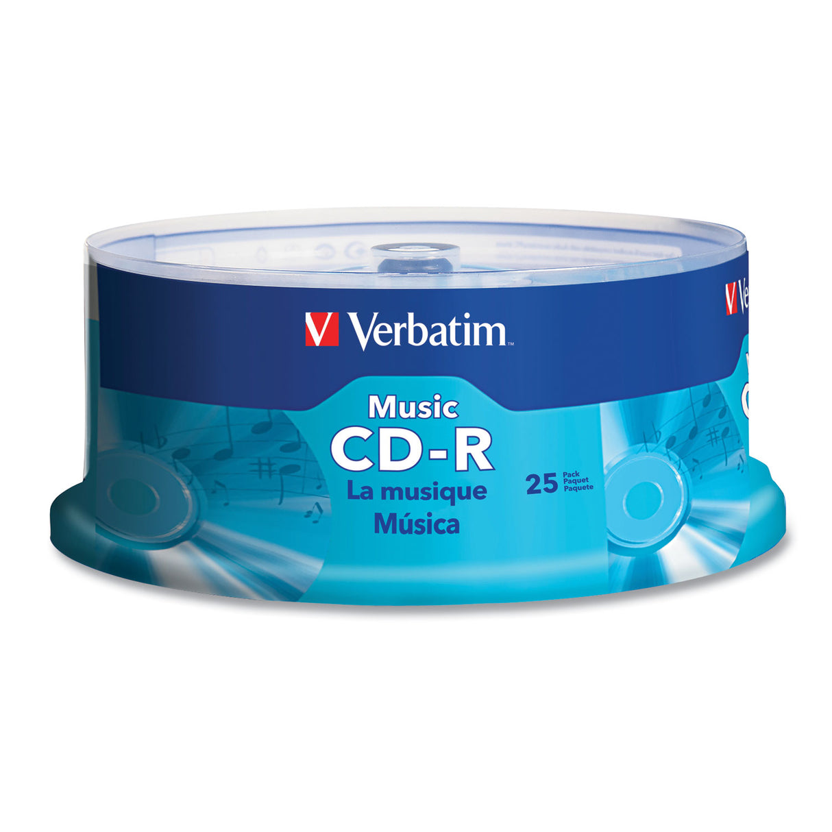 Verbatim CD-R Music Recordable Disc, 700 MB/80 min, 40x, Spindle, Silver, 25/Pack (96155)