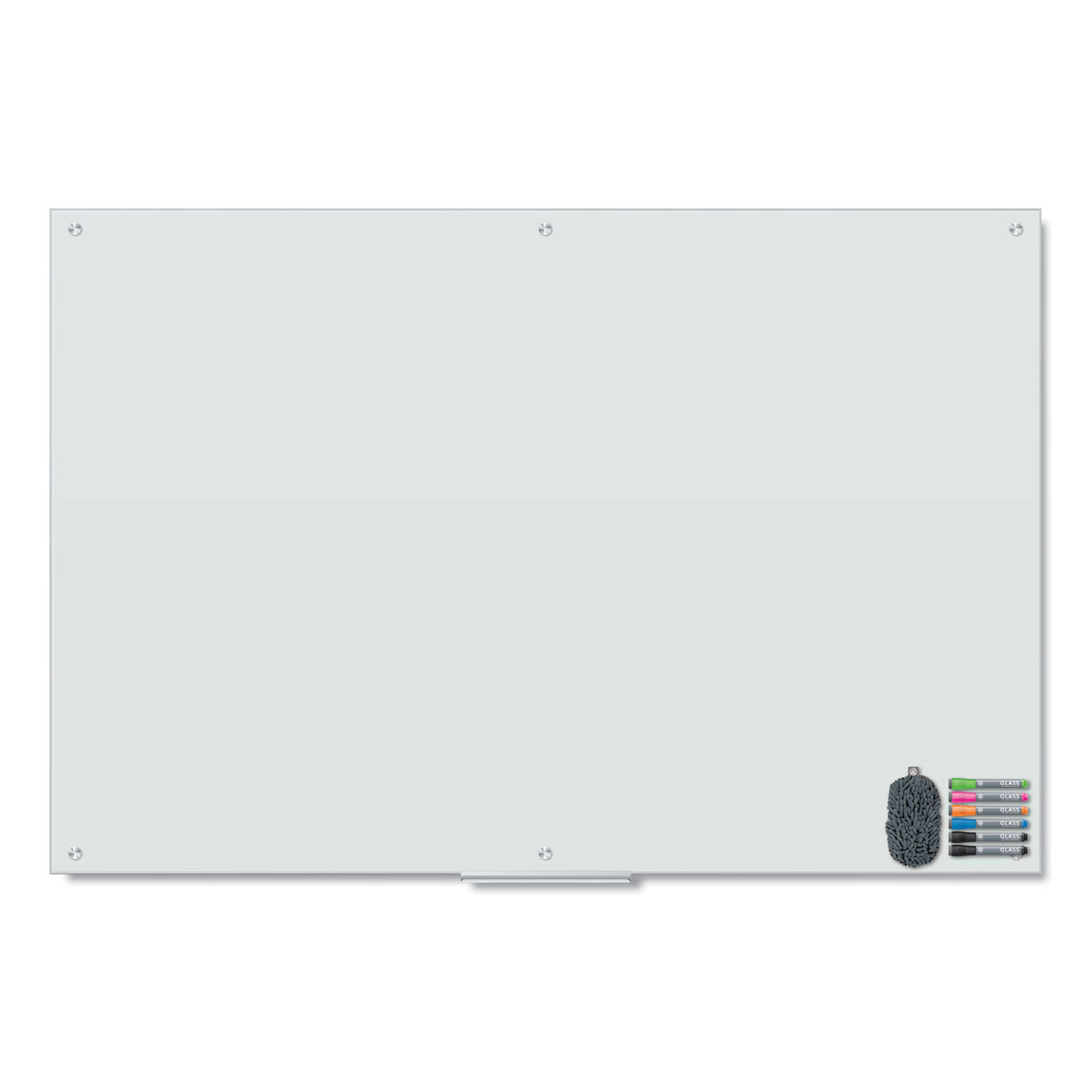 U Brands Magnetic Glass Dry Erase Board Value Pack, 70" x 47", Frosted White (3974U0001)