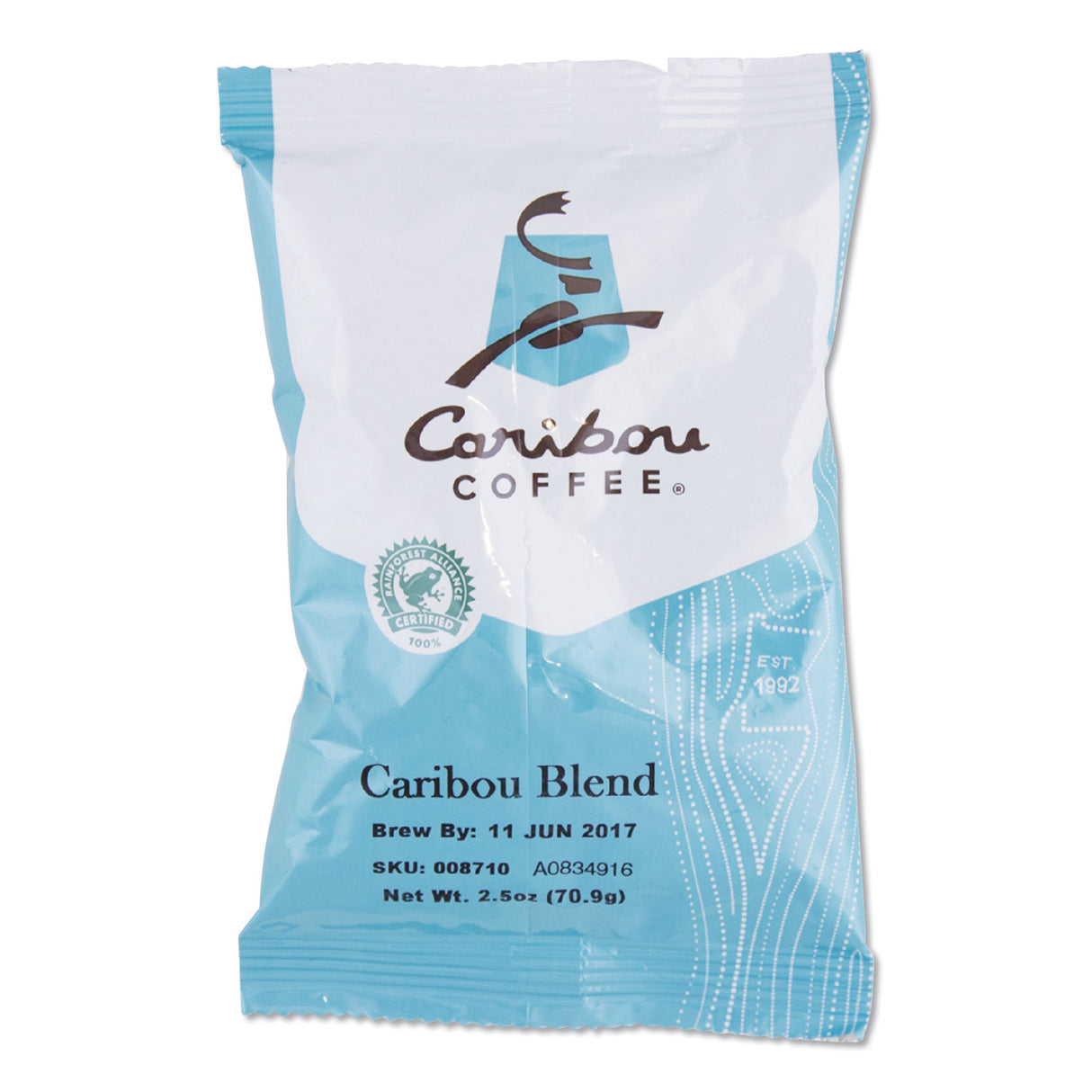 Caribou Coffee Caribou Blend Ground Coffee, 2.5 oz, 18/Carton (008710)