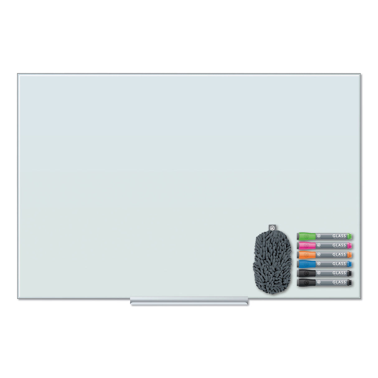 U Brands Floating Glass Dry Erase Board, 47 x 35, White (3977U0001)