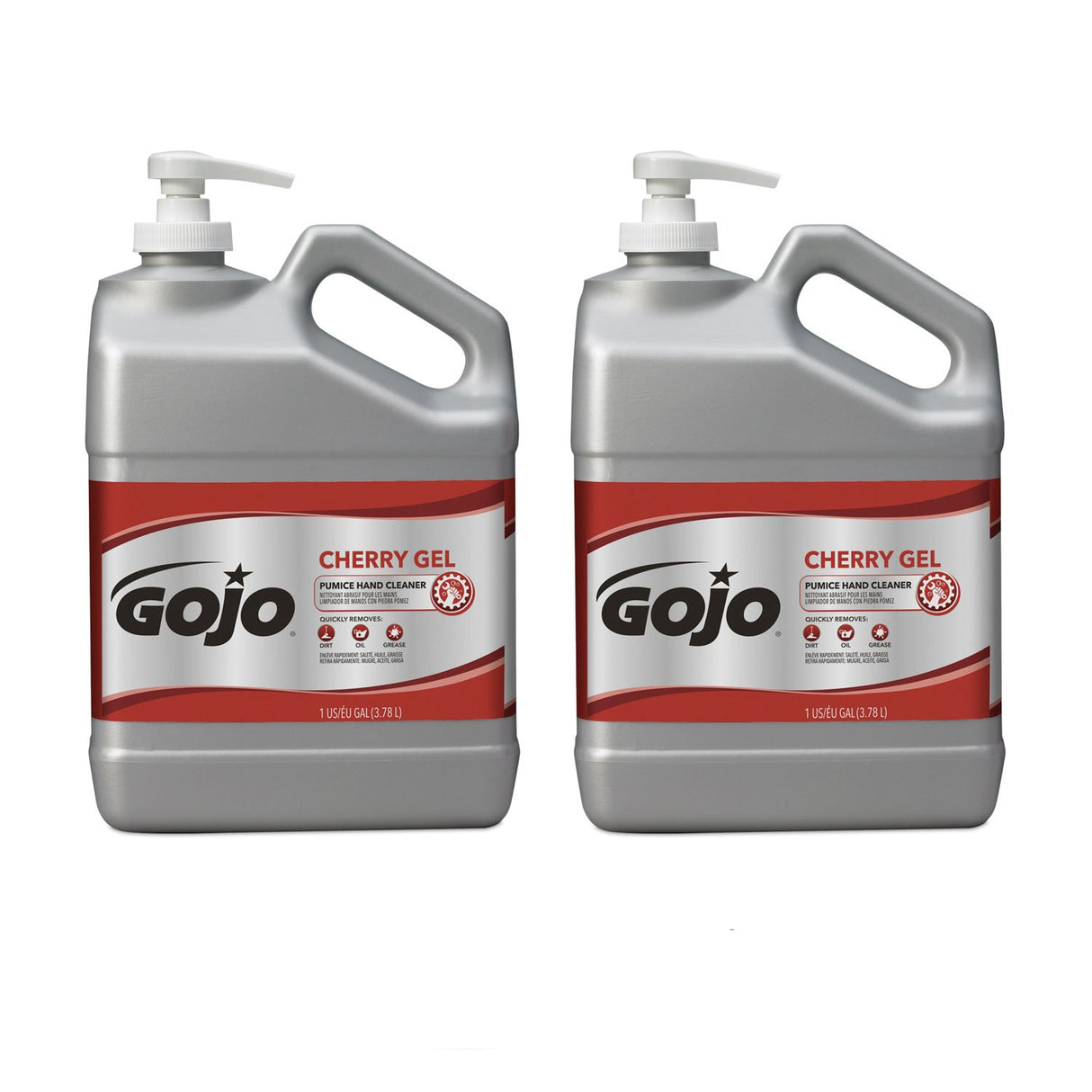 GOJO Cherry Gel Pumice Hand Cleaner, Cherry Scent, 1 gal, 2/Carton (235802)