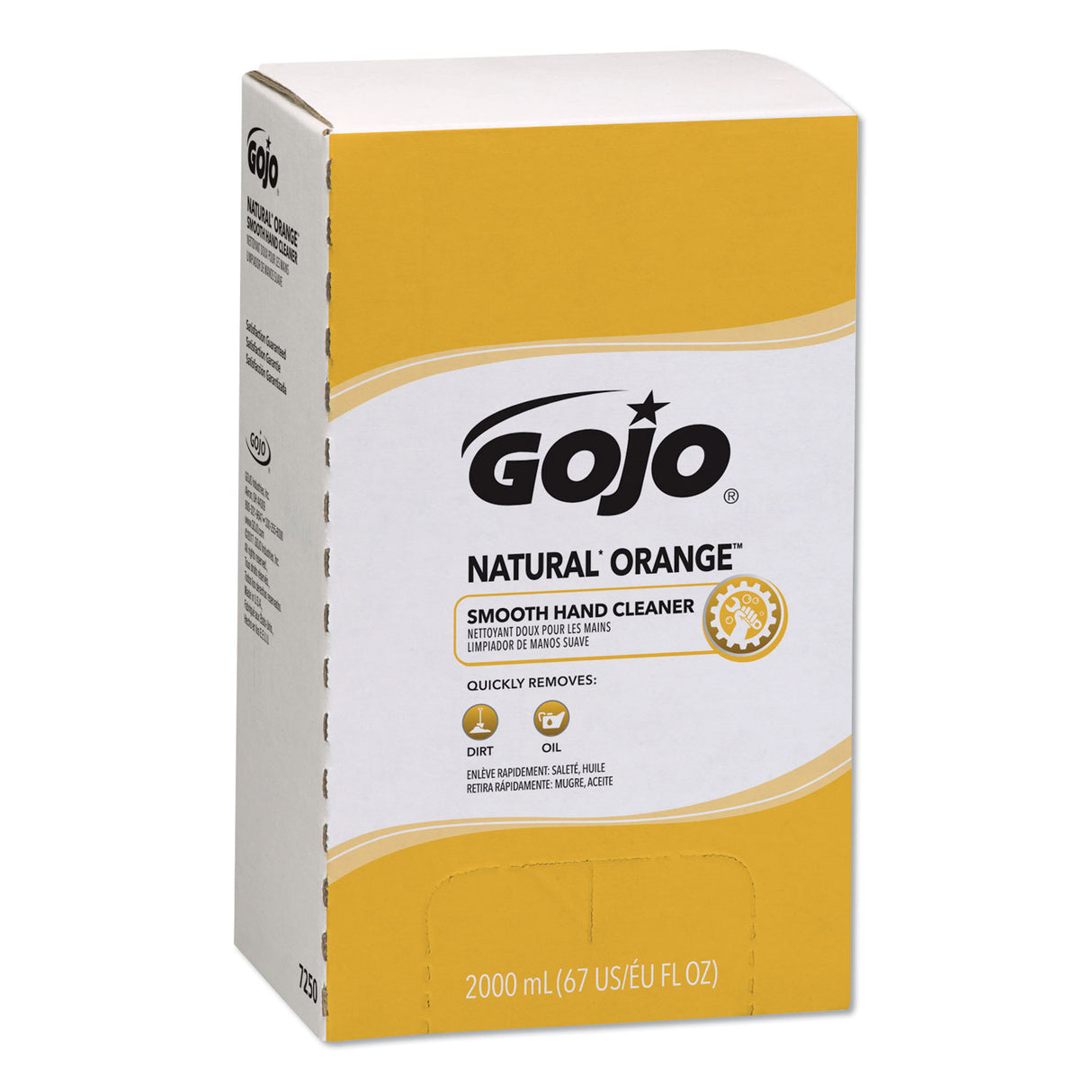 GOJO NATURAL ORANGE Smooth Hand Cleaner Refill, Citrus Scent, 2,000 mL, 4/Carton (7250)