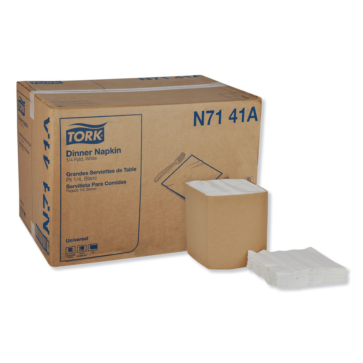 Tork® Universal Dinner Napkins, White, 334 Napkin Pack, 12 Packs (N7141A)