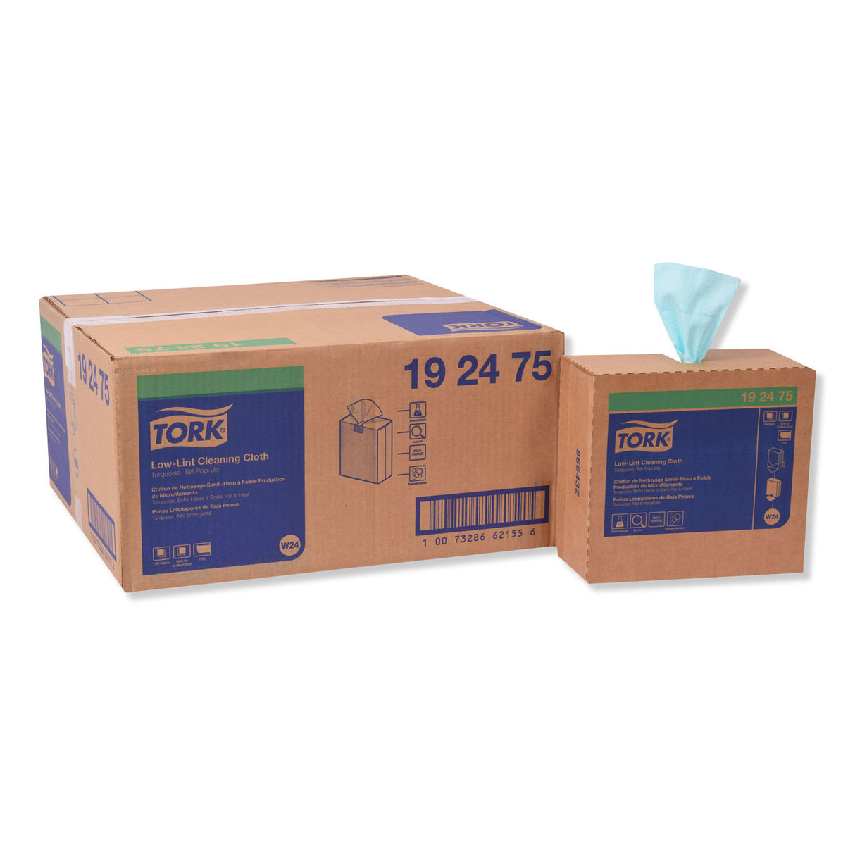 Tork® Low-Lint Cleaning Cloth, 1-ply, Blue, 100 Cloths, 8 Boxes (192475)