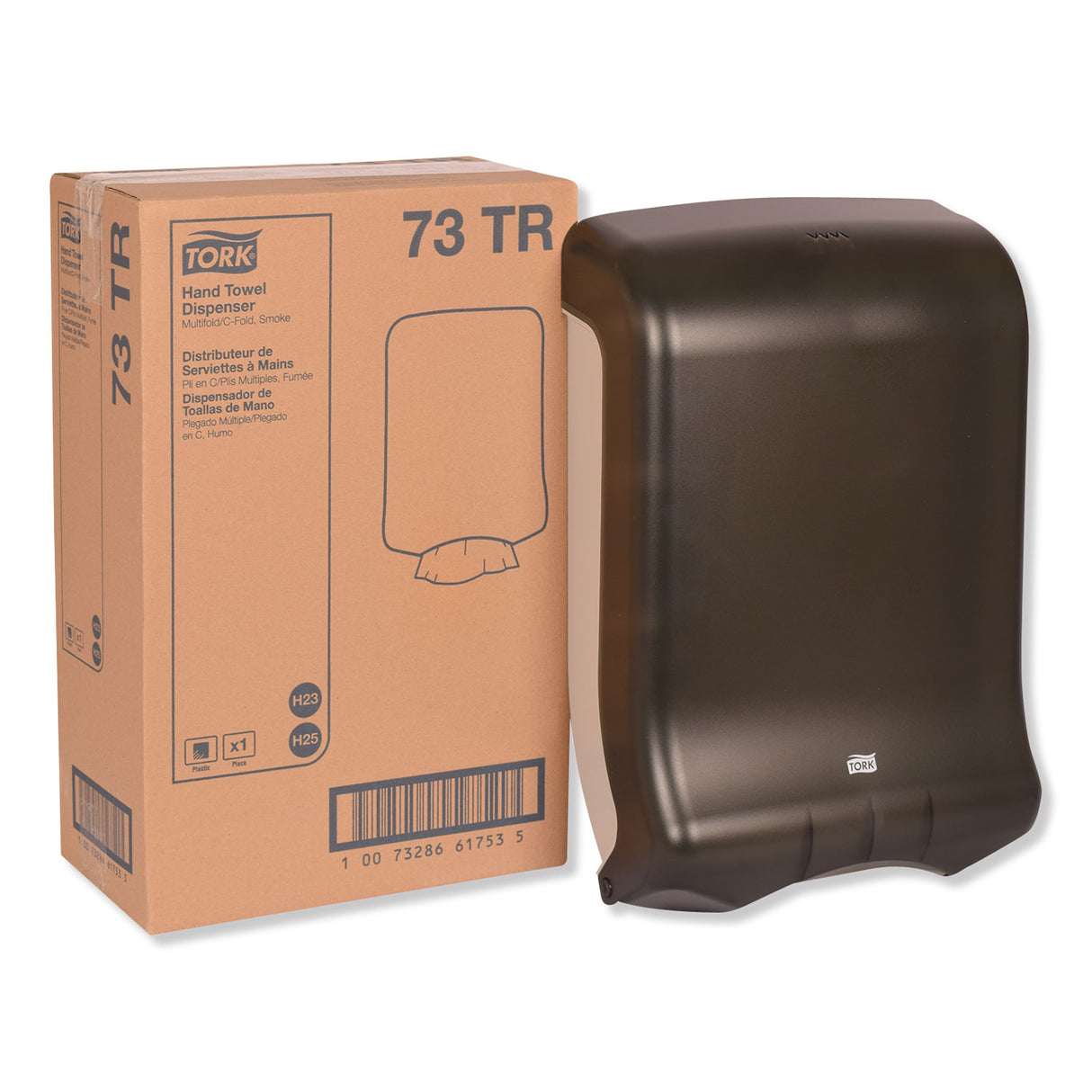 Tork® Multifold and C-Fold Hand Towel Dispenser, Smoke (73TR)