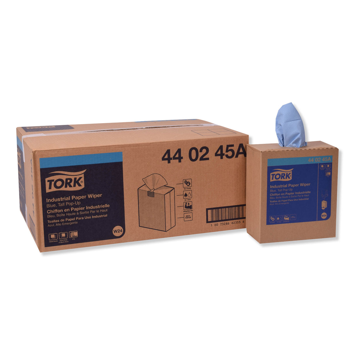 Tork® Industrial Center-Pull Paper Towels, 4-Ply, Blue, 900 Towels (440245A)