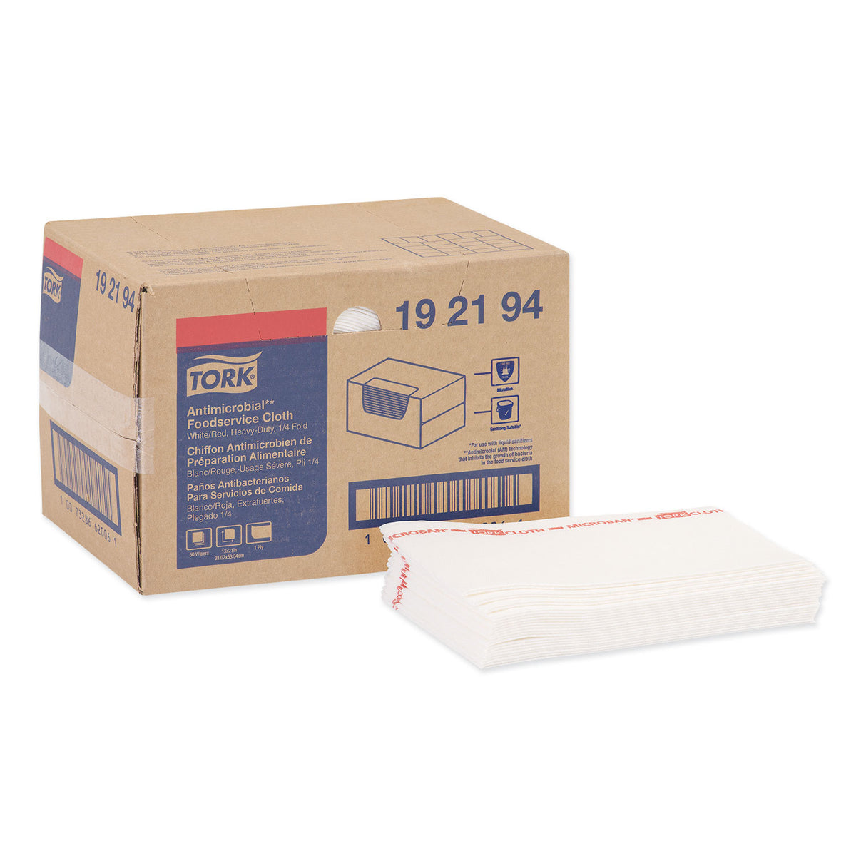 Tork® Foodservice Cloth, 1-Ply, White, 50 Cloths, 50 Packs (192194)