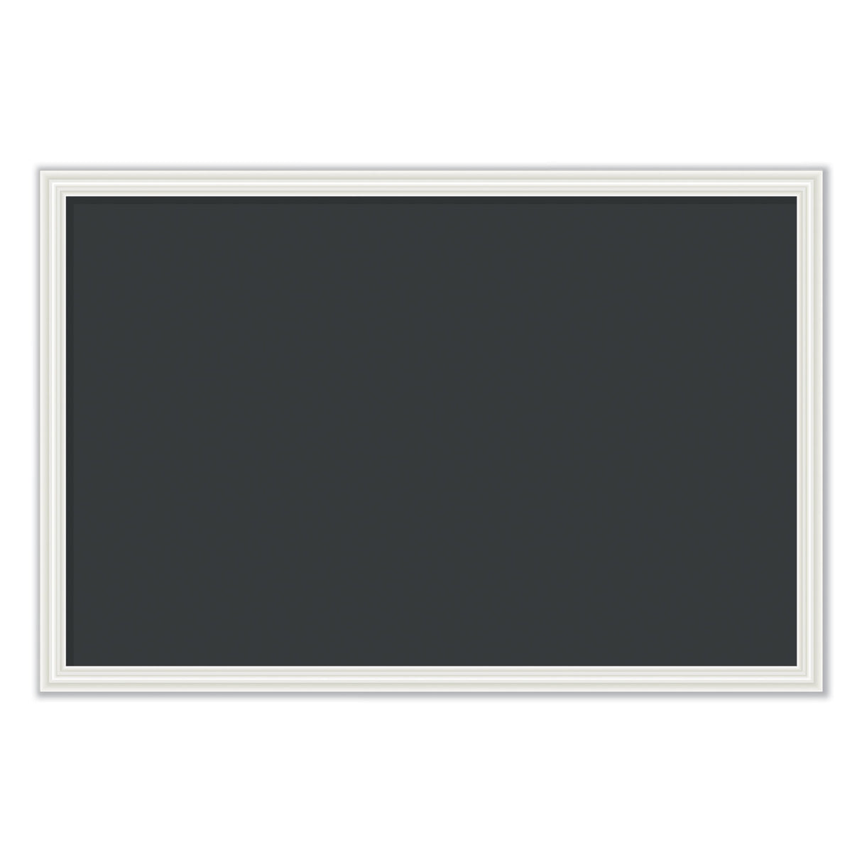U Brands Magnetic Chalkboard with Decor Frame, 30 x 20, Black Surface, White Wood Frame (2073U0001)