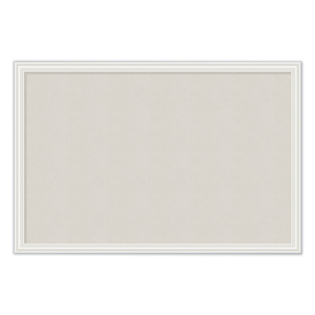 U Brands Linen Bulletin Board with Decor Frame, 30 x 20, Tan Surface, White Wood Frame (2074U0001)