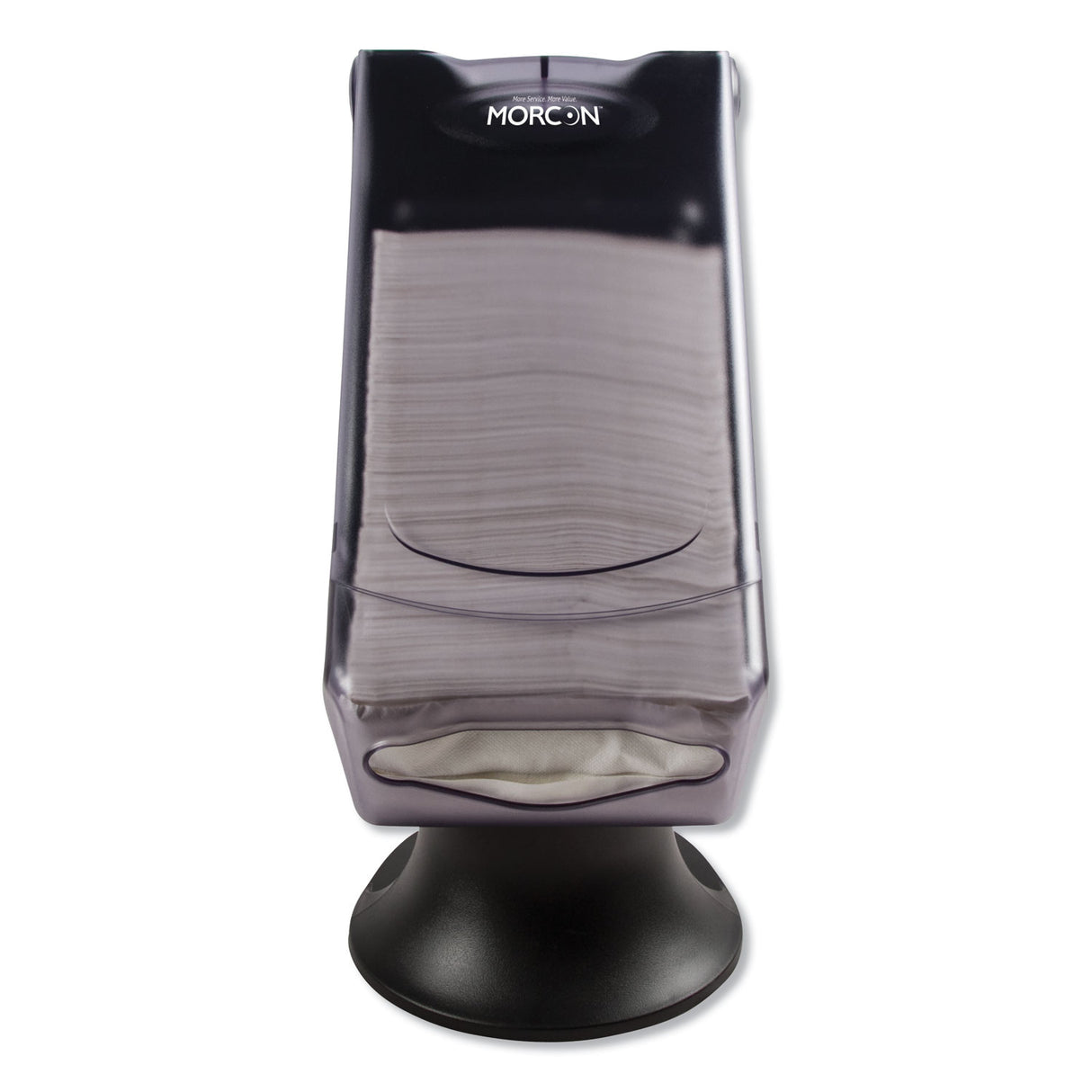 Morcon Paper Valay Tower Napkin Dispenser, 8 x 17.25 x 13, Transparent Black (NT555)