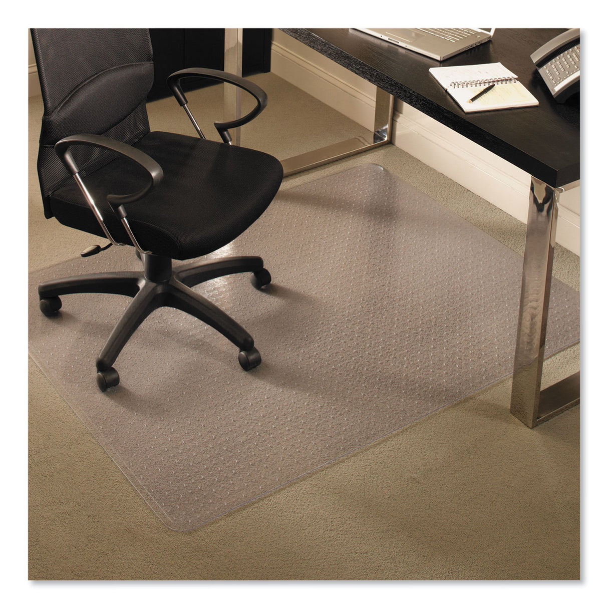 ES Robbins EverLife Chair Mats for Medium Pile Carpet, Rectangular, 46 x 60, Clear (122371)
