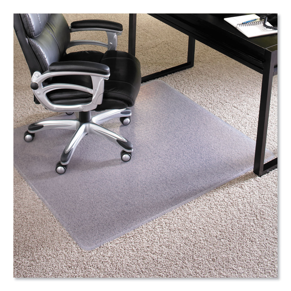 ES Robbins EverLife Intensive Use Chair Mat for High Pile Carpet, Rectangular, 46 x 60, Clear (124377)