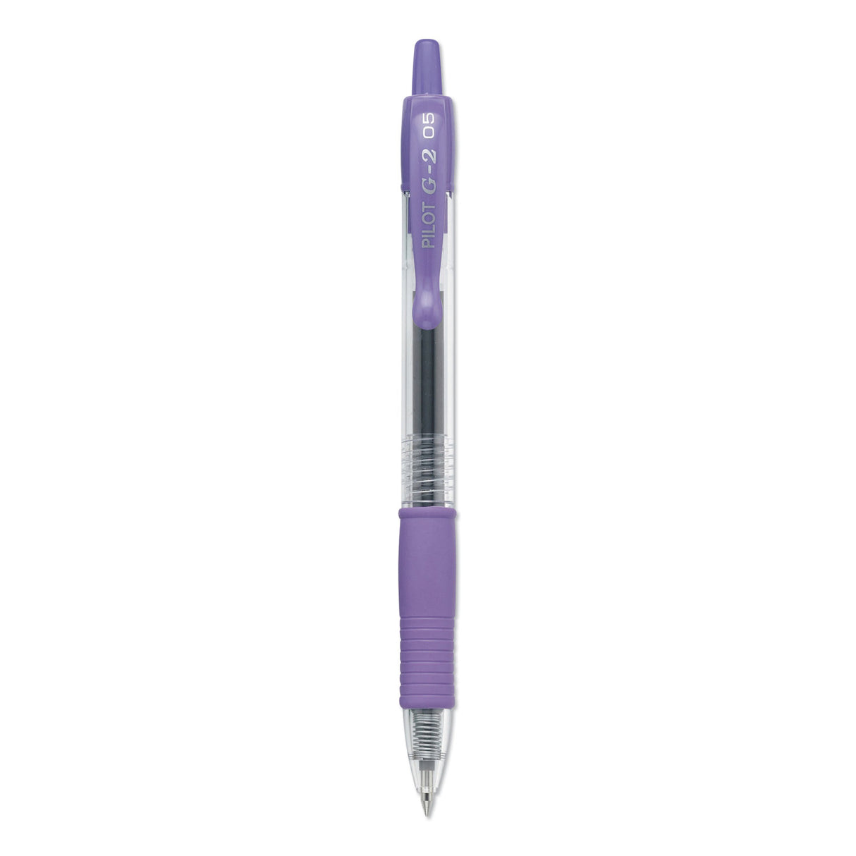Pilot G2 Premium Gel Pen, Retractable, Extra-Fine 0.5 mm, Purple Ink, Smoke/Purple Barrel, Dozen (31006)