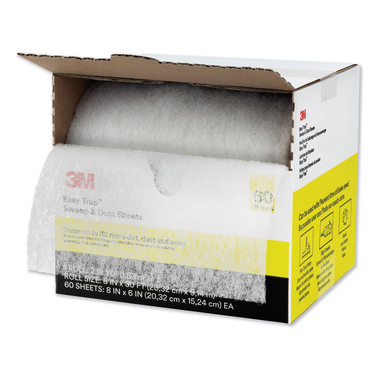 3M Easy Trap Duster, 8" x 30 ft, White, 60 Sheet Roll (59152W)