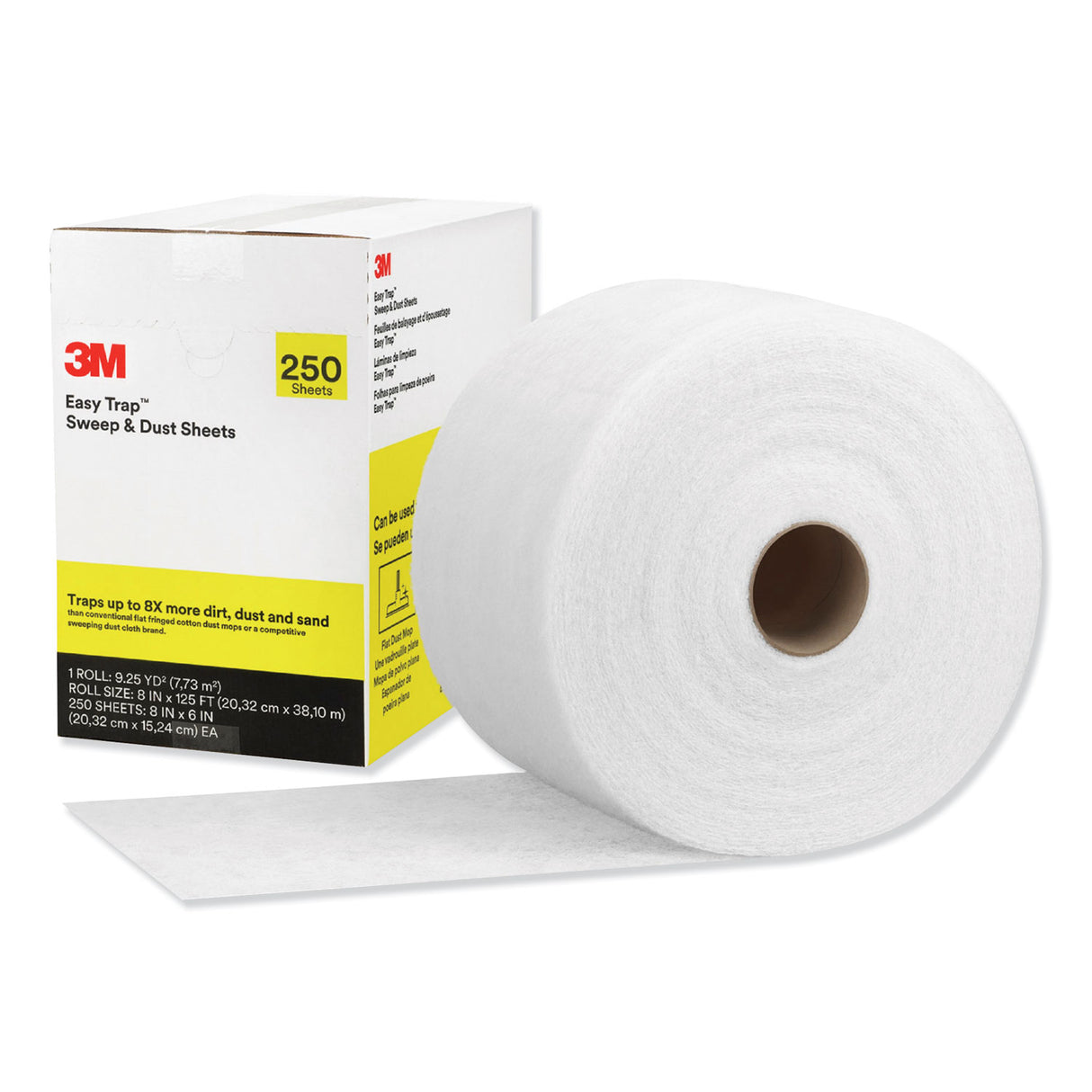 3M Easy Trap Duster, 8" x 125 ft, White, 250 Sheet Roll (55654W)