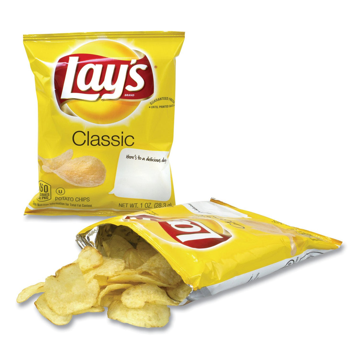 Lay's Regular Potato Chips, Classic Flavor, 1 oz Bag, 50/Carton (22000480)