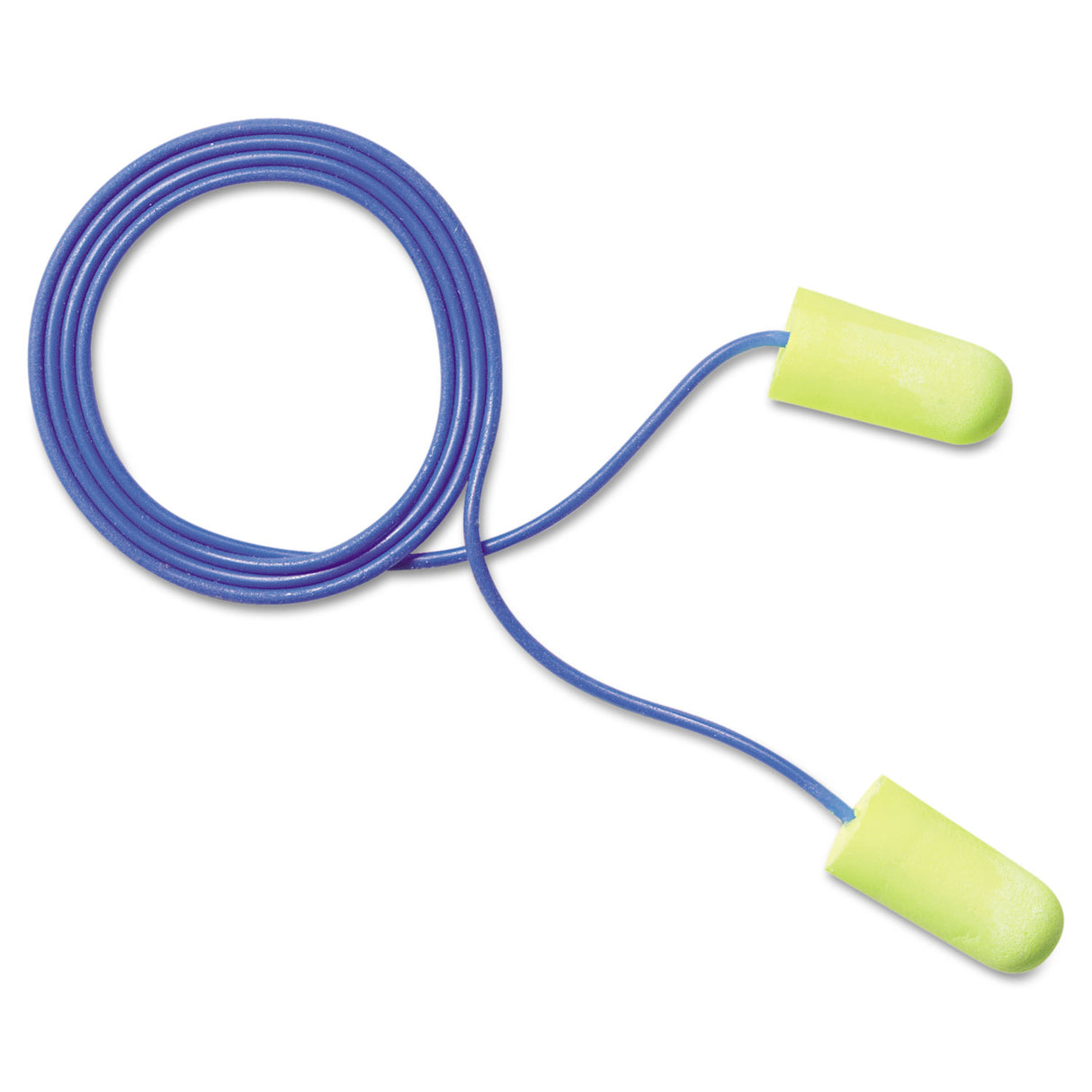 3M E-A-Rsoft Yellow Neon Soft Foam Earplugs, Corded, Regular Size, 200 Pairs/Box (3111250)