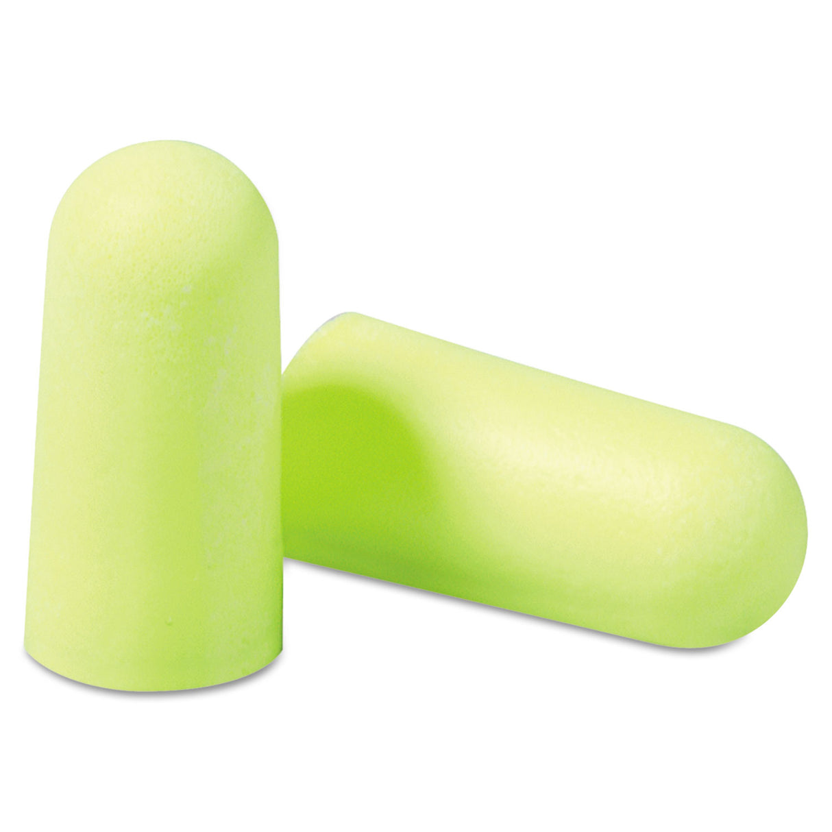 3M E-A-Rsoft Yellow Neon Soft Foam Earplugs, Cordless, Regular Size, 200 Pairs/Box (3121250)