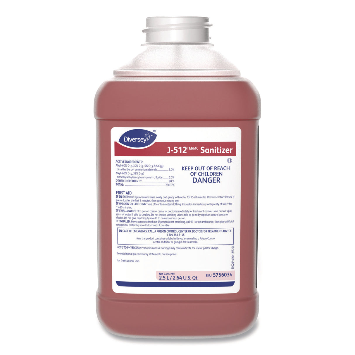 J-512tm/mc Santizer, Liquid, 84.5 Oz Bottle, 2/carton