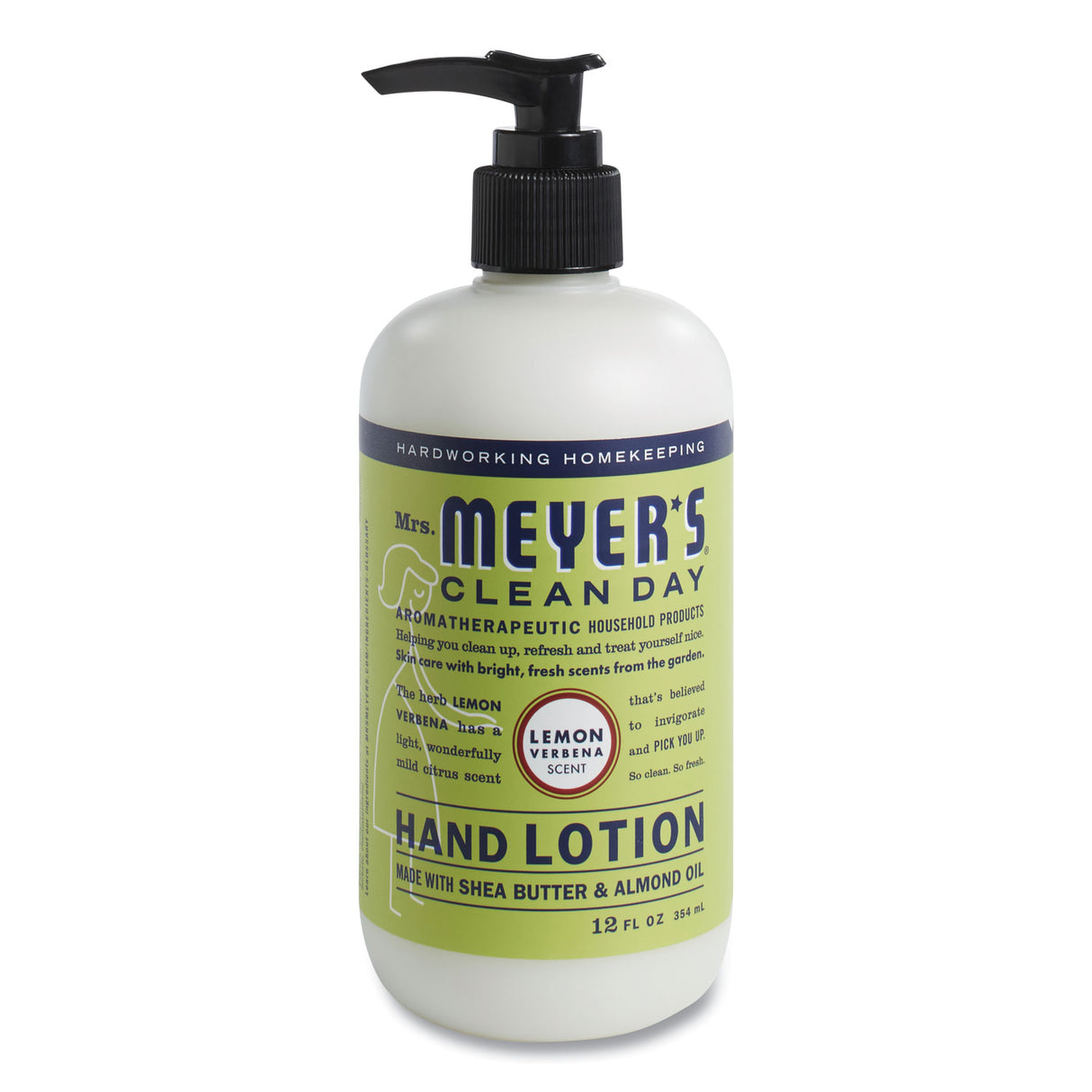 Mrs. Meyer's Clean Day Hand Lotion, 12 oz Pump Bottle, Lemon Verbena (686585)