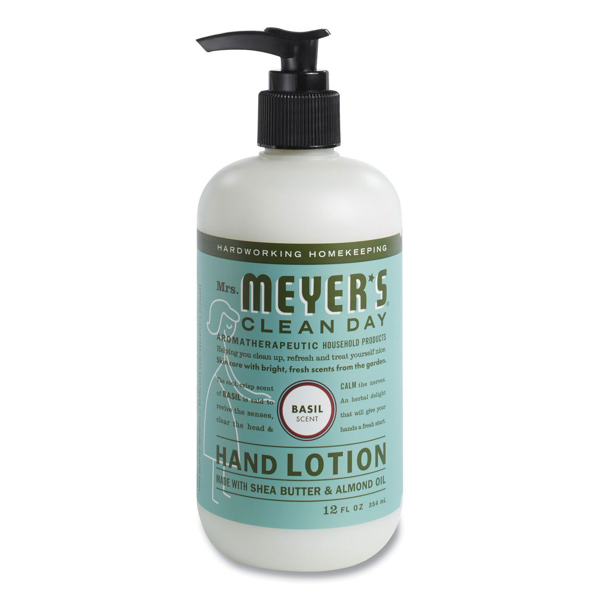 Mrs. Meyer's Clean Day Hand Lotion, 12 oz Pump Bottle, Basil (686591)