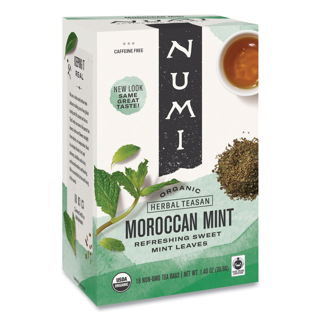 Numi Organic Teas and Teasans, 1.4 oz, Moroccan Mint, 18/Box (10104)