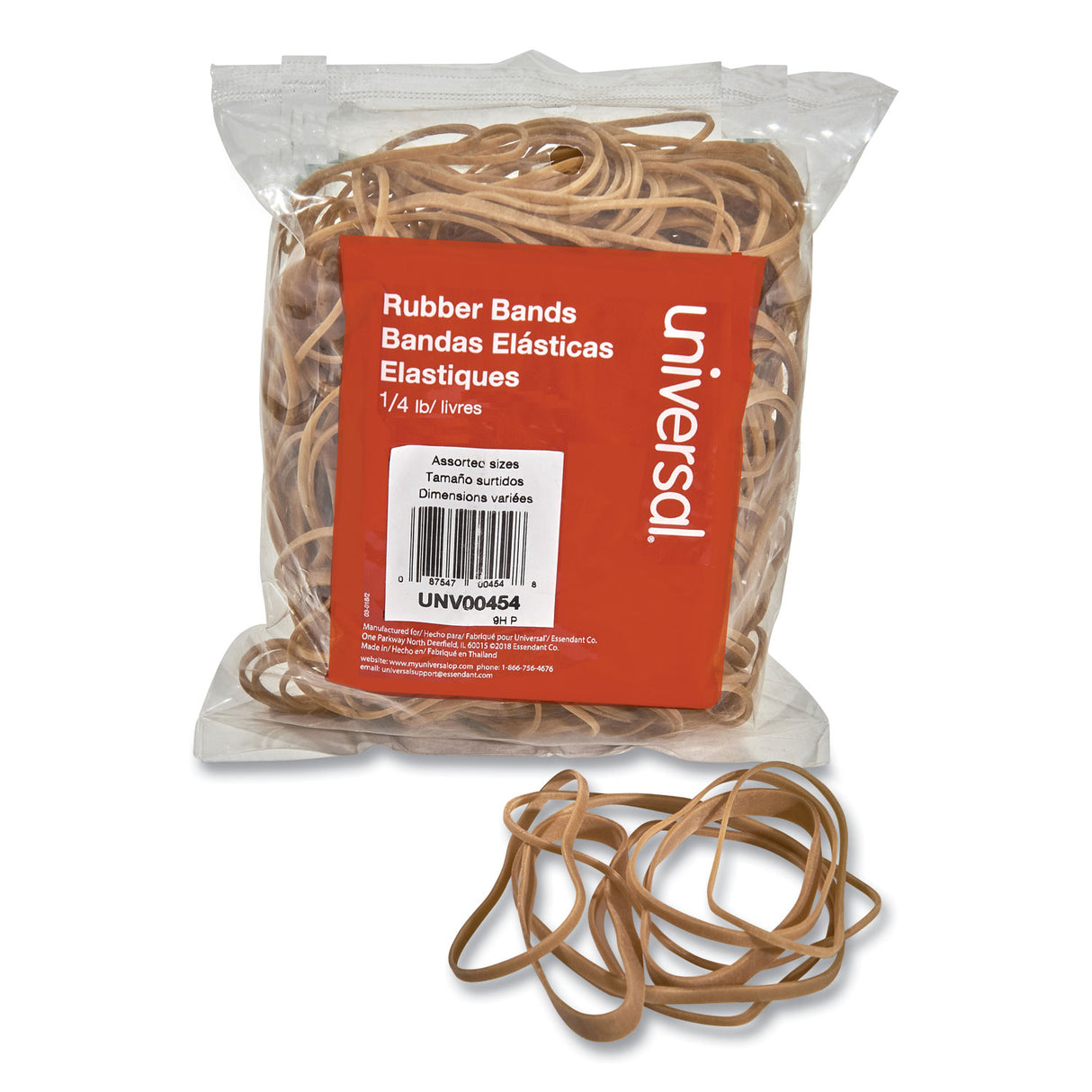 Universal Rubber Bands, Size 54 (Assorted), Assorted Gauges, Beige, 4 oz Box (UNV00454)