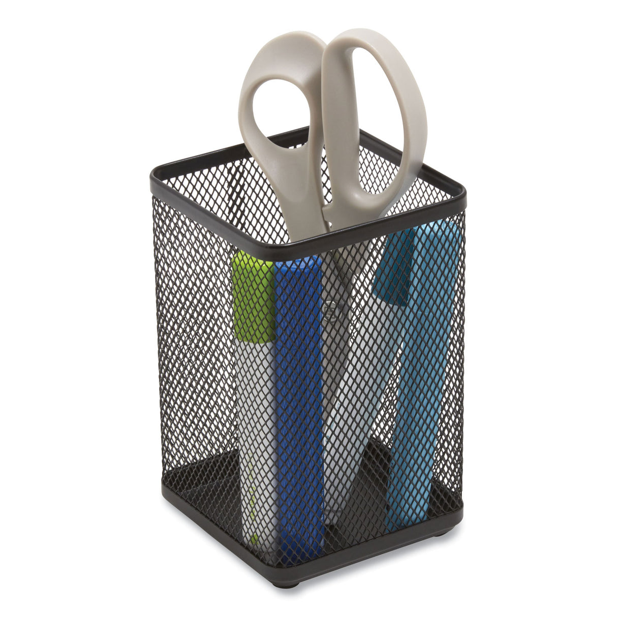 TRU RED Wire Mesh Jumbo Pencil Holder, 4.33 x 4.33 x 6.69, Black (24402485)