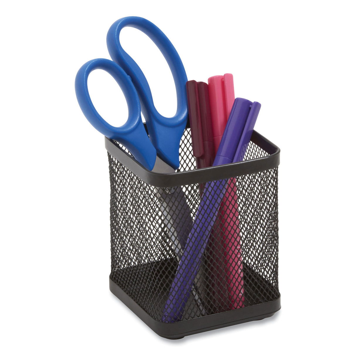 TRU RED Wire Mesh Pencil Holder, 3.46 x 3.46 x 4.33, Black (24402480)