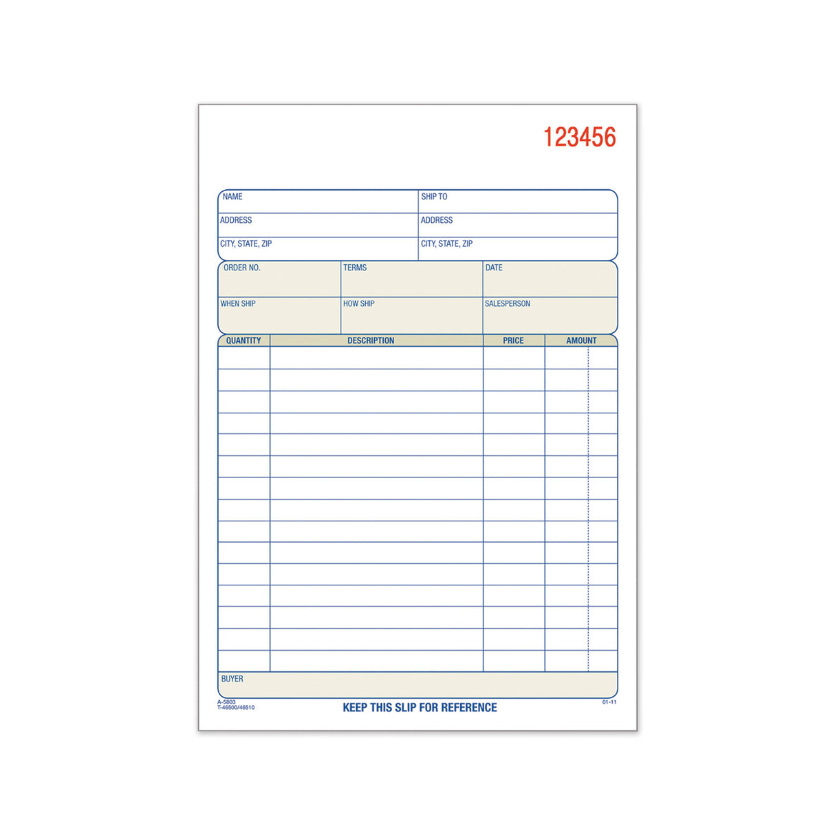 TOPS Sales Order Book, Two-Part Carbonless, 7.94 x 5.56, 50 Forms Total (46500)